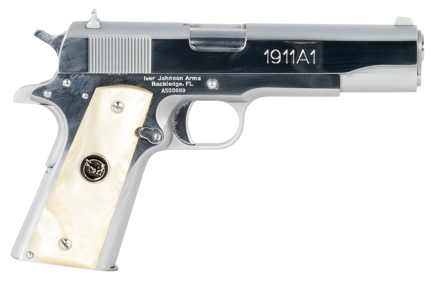 Iver Johnson Arms 1911A138CHRWP 38 Super 8+1 5” Stainless Steel Barrel