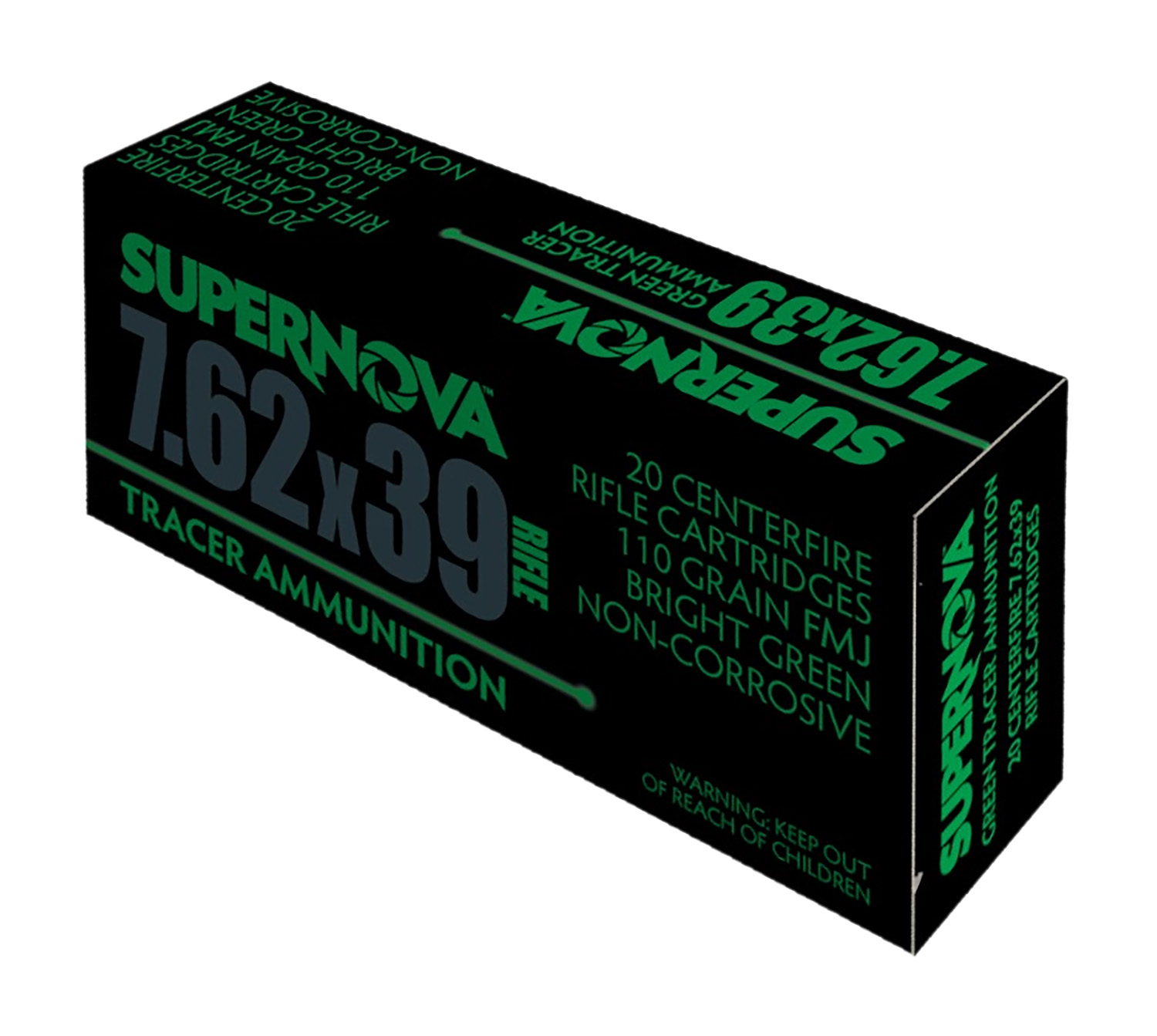 Supernova PMSN762G Green Tracer 7.62mm 110 gr Full Metal Jacket 20 Per...