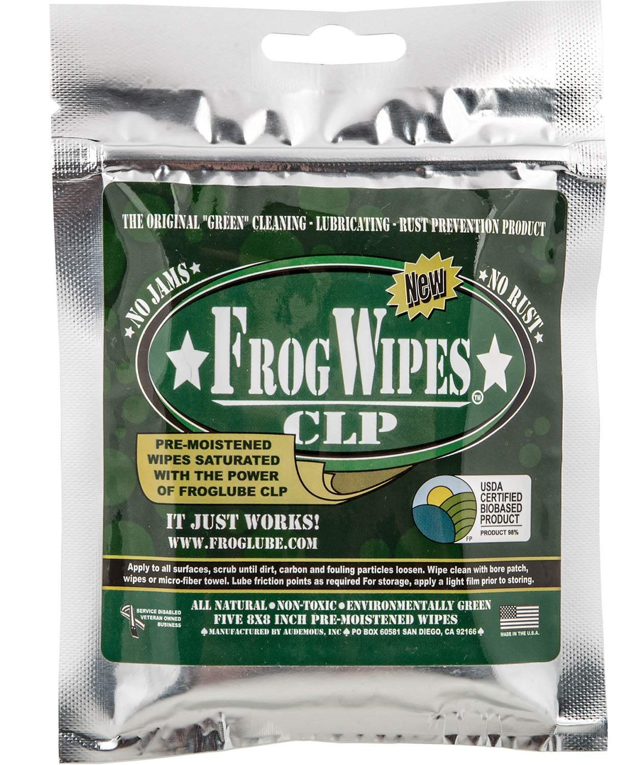 FrogLube 14936 Frog Wipes Ziplock 5 Pack