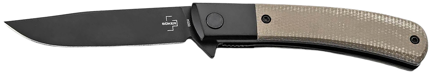 Boker 01BO931 Modern Gentleman 2.95" Plain Black Nitro-V Blade Green Mi...