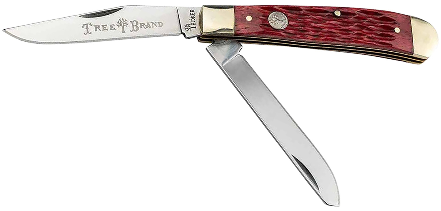 Boker 110825 Trapper 2.0 Clip Point-Spey Plain D2 Steel Blade Red Jigged...