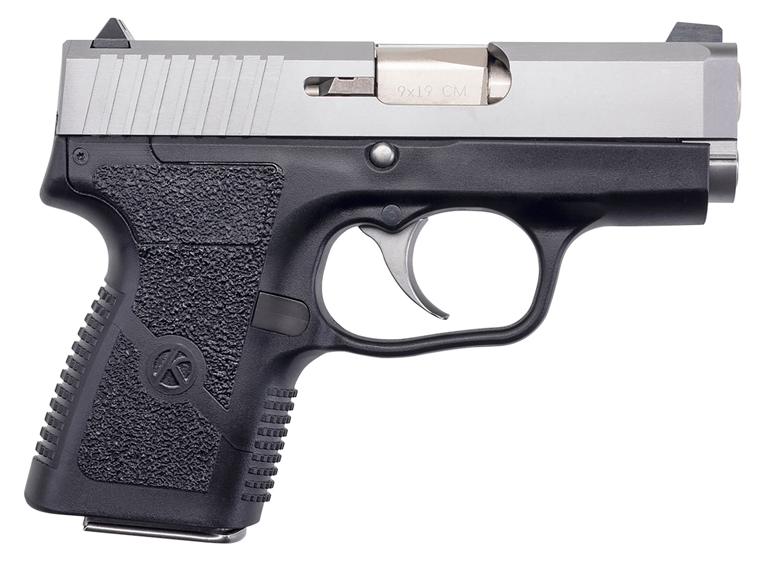 Kahr Arms CM9093N CM9  9mm Luger 6+1 3 Stainless Steel Barrel, Matte Stainless Serrated Slide, Black Polymer Frame, Black Textured Polymer Grip, Night Sights, No Safety, Right Hand