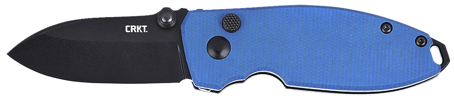 CRKT Squid 2.2" Fine Edge Blue/Black Button Lock D2 Knife