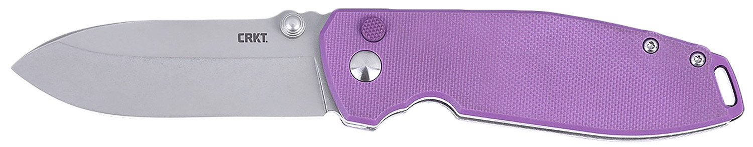 CRKT Squid XM 2495P 2.9" Fine Edge Violet/SS Button Lock D2 Knife