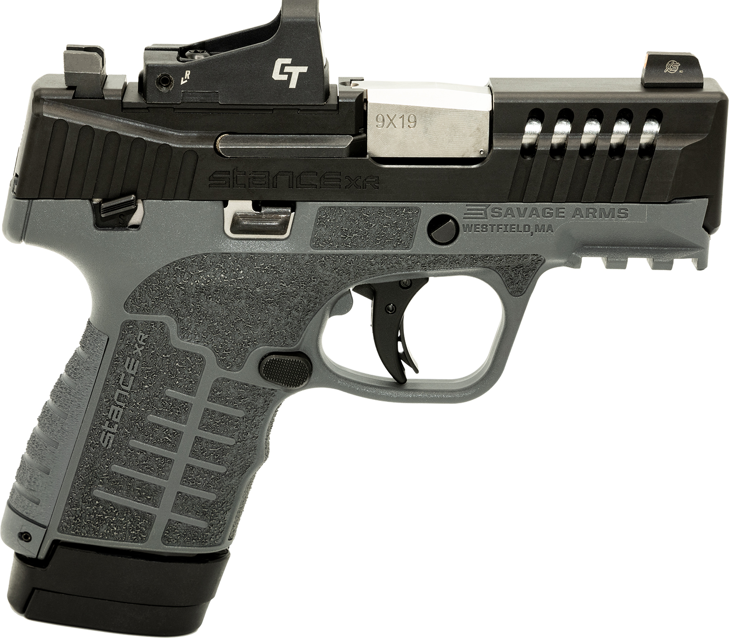 Savage Arms 67060 Stance XR 9mm 13+1 3.20" Natural Black Nitride Ported Stainless Steel Slide Gray Glass Filled Nylon Grip Ambidextrous