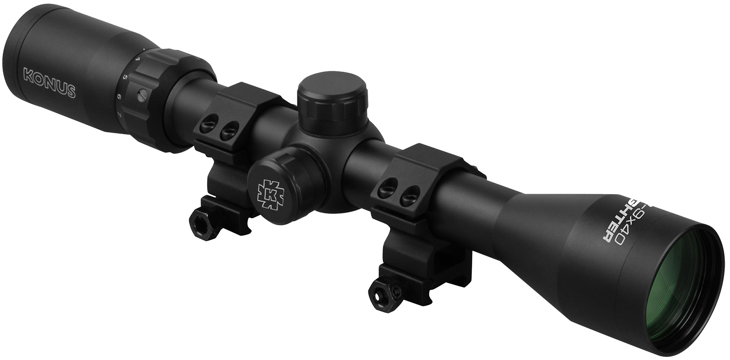 Konus 7352 Fighter Riflescope 3-9x40mm 30/30 Reticle with Rings