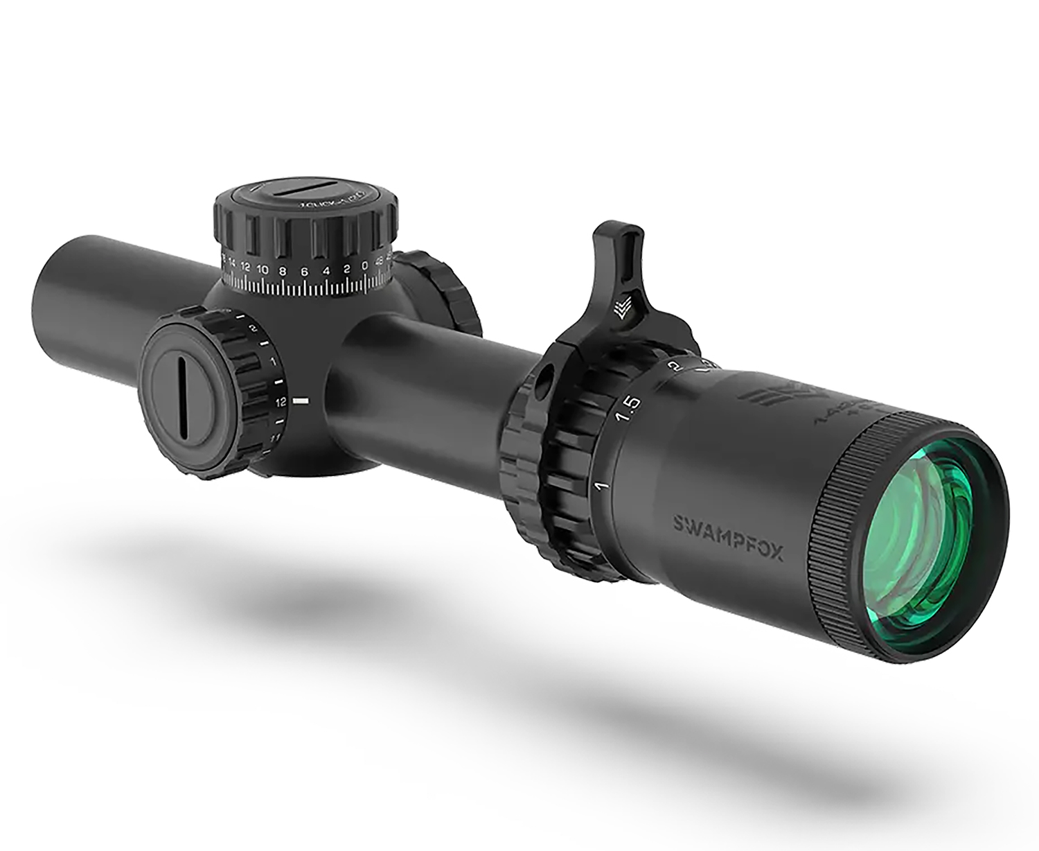 Swampfox Optics THK14241GF Tomahawk II Black 1-4X 24mm 30mm Tube Bright Fiber Optic Green Reticle