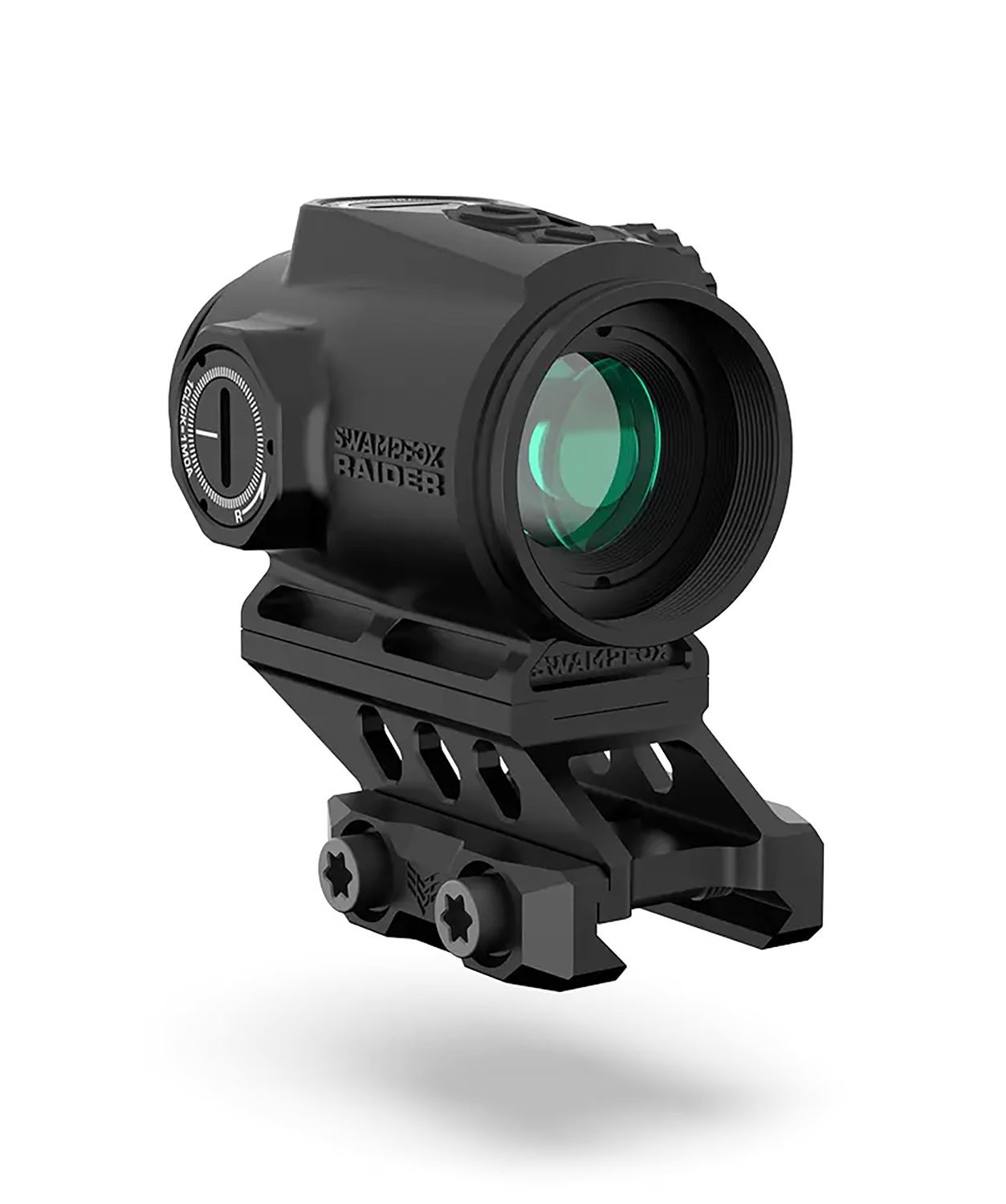 Swampfox Optics RMPS120G6 Raider Micro Prism Black 1X 20mm Tube 6 MOA Green Dot Reticle Green Laser