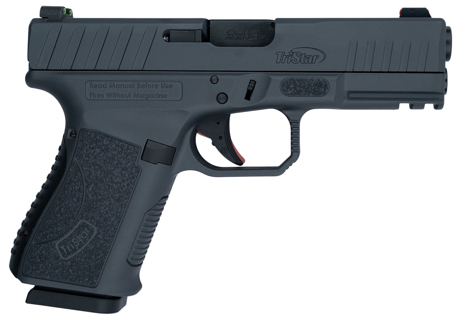 TriStar 85764 Apoc  9mm Luger 15+1 4.02 Black Steel Barrel, Sniper Gray Cerakote Serrated Steel Slide & Polymer Frame w/Accessory Rail, Textured Grip