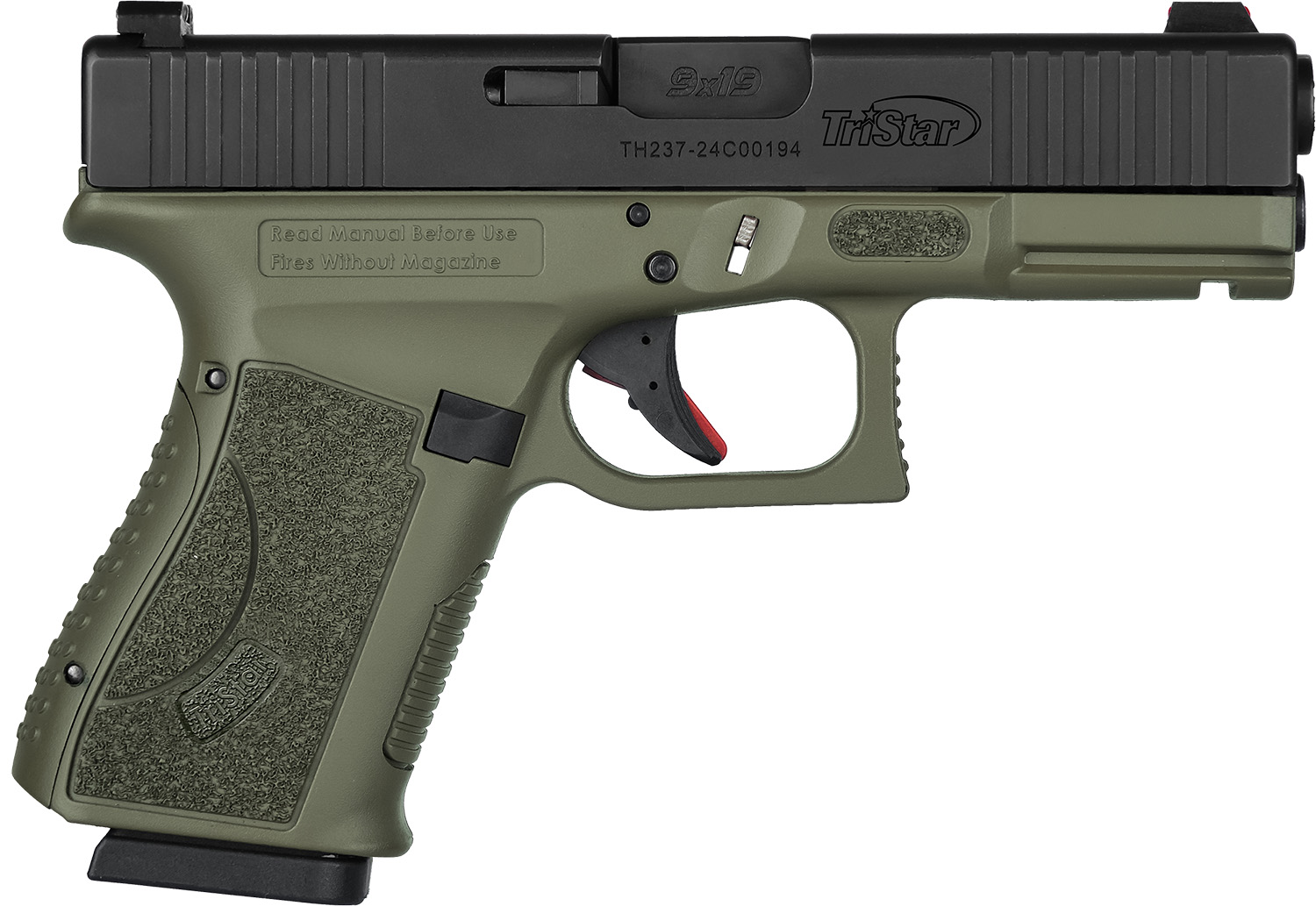 TriStar 85776 Apoc  9mm Luger 15+1 4.02 Black Steel Barrel, Black Cerakote Serrated Steel Slide, Multicam Cerakote Polymer Frame w/Accessory Rail, Textured Grip