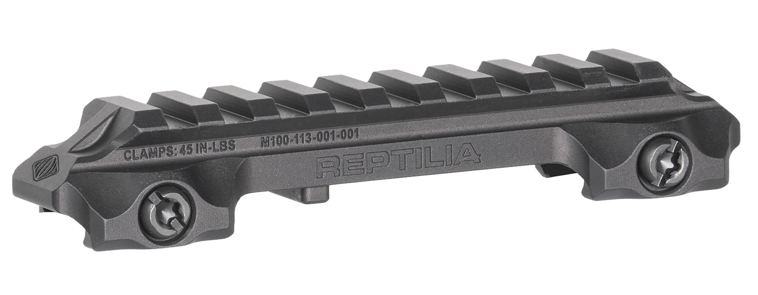 Reptilia LLC 100270 RMU Mount 9 Slot Black 7075-T6 Aluminum Mil-Spec 1913 Picatinny Rail Mount