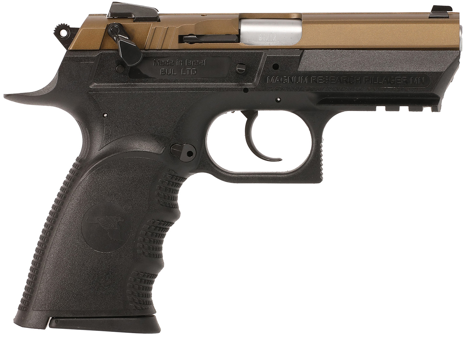 Magnum Research BE99153RSLBB Baby Eagle III  9mm 15+1 3.85 Burnt Bronze Carbon Steel Slide Black Textured