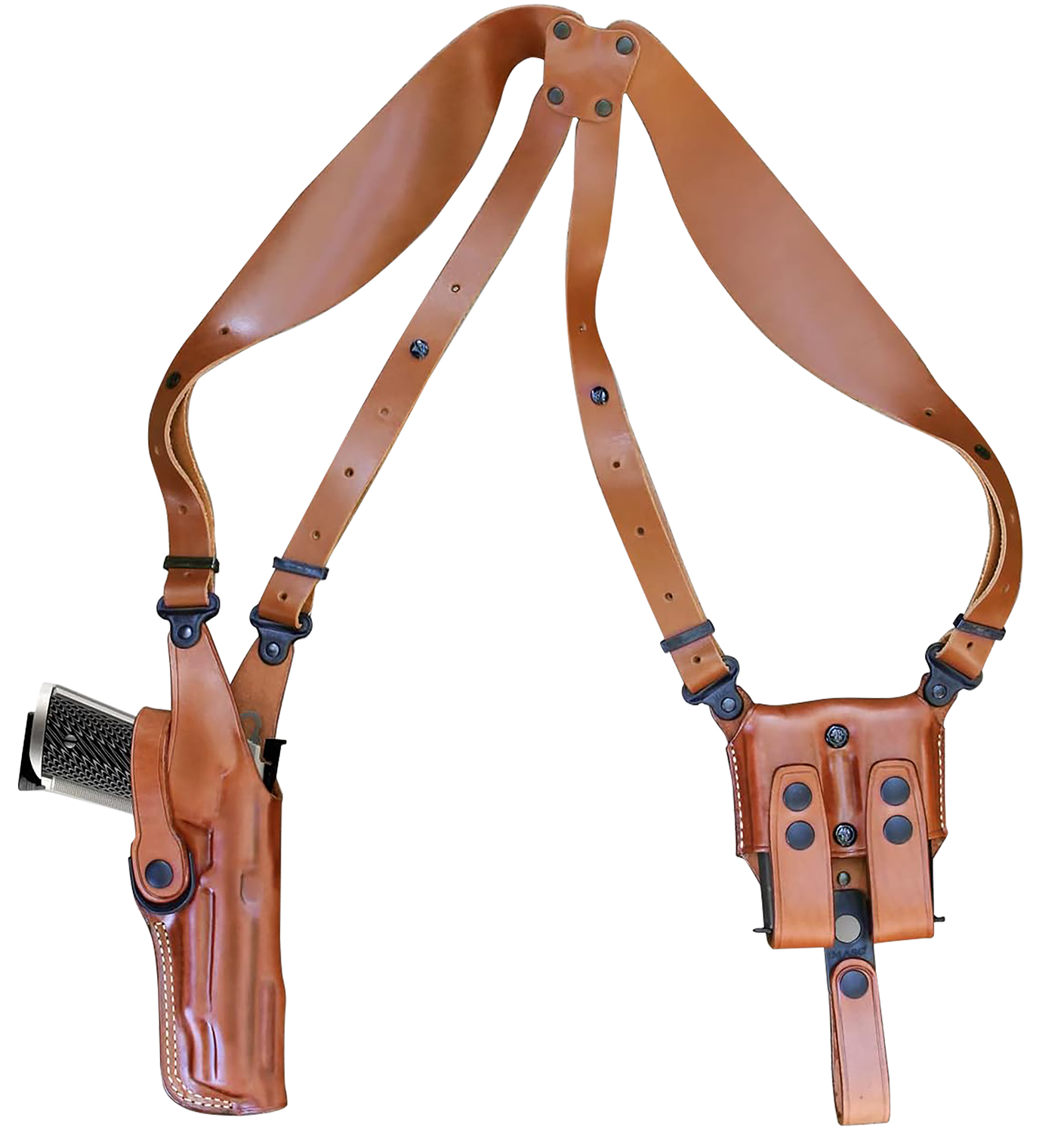 1791 Gunleather NSS1CBRVR Optic Ready Shoulder Vertical Brown Fits 1911...