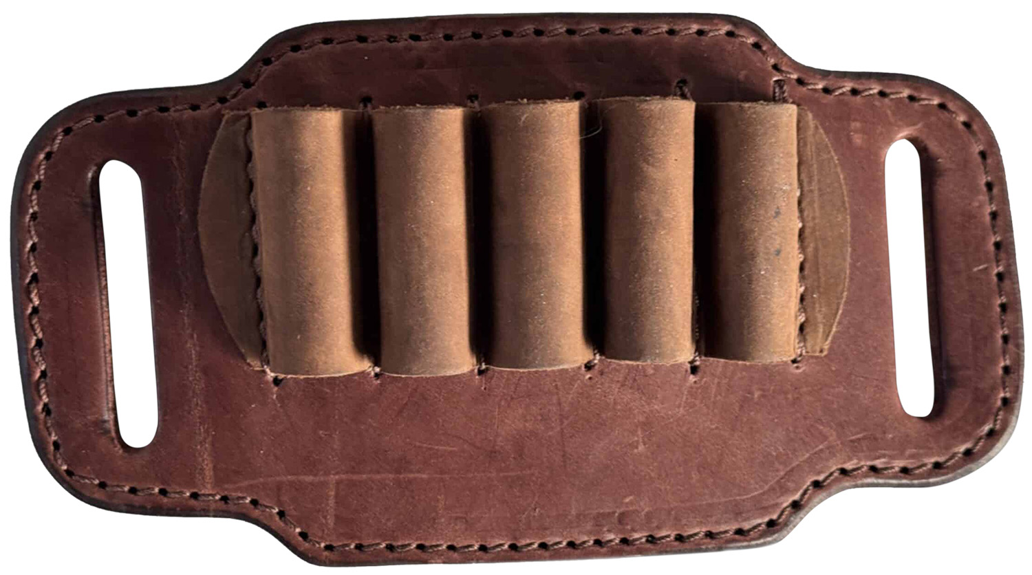 1791 Gunleather HNTABS12BRWA Ammo Belt Slide Brown Leather 12 Gauge