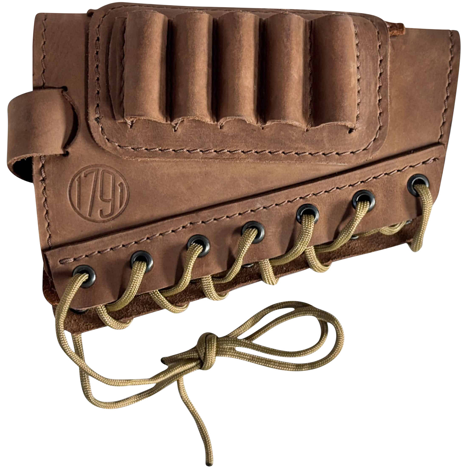 1791 Gunleather HNTBAMRBRWR Butt Cuff Ammo Holder Brown Leather 5 Shells