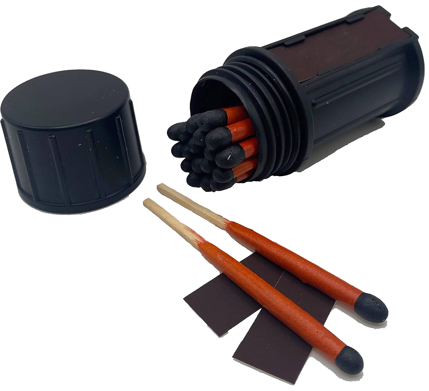 Black Beard Fire Starters MAT Stormproof Matches  Black/Red 3 Long 20 Matches