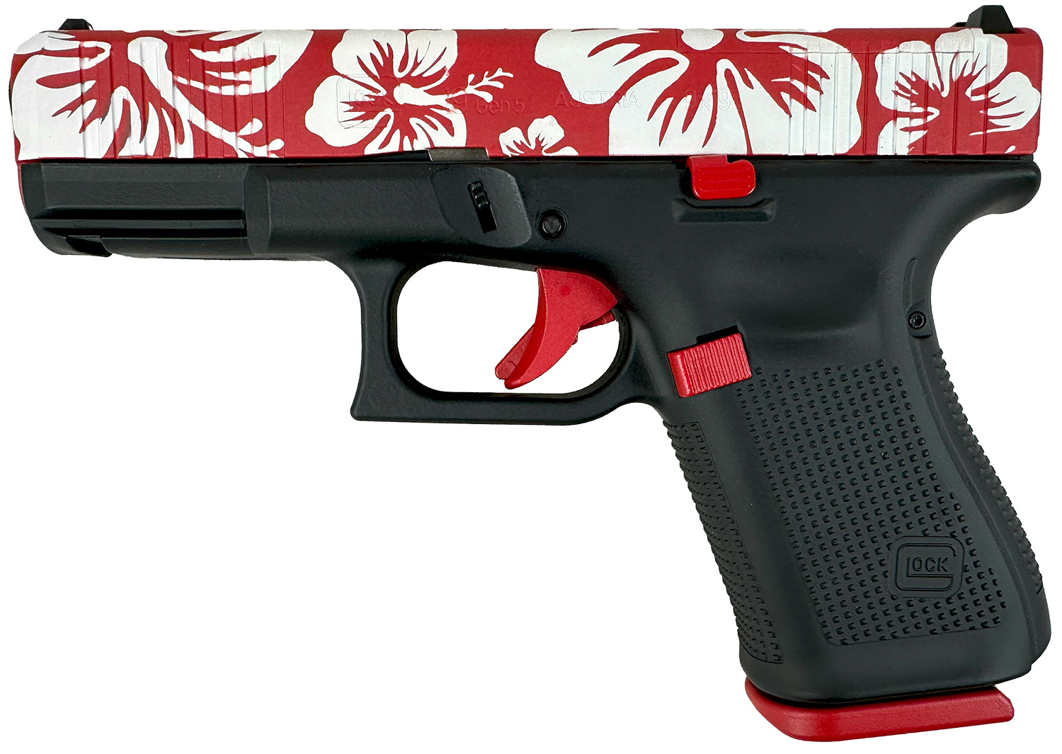 Glock PA195S204MOSNHIB G19 Gen5 MOS 9mm 15+1 Black Cerakote Red Accents