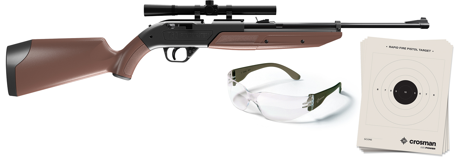 Crosman 760BKT Pumpmaster Rifle Kit 177 Black Receiver Scope 4x15mm