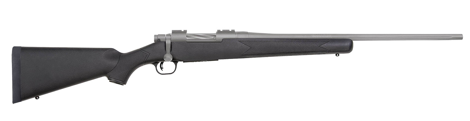 Mossberg 28260 Patriot  Full Size 350 Legend 4+1 22" Stainless Cerakote Fluted Barrel, Drilled & Tapped Stainless Cerakote Stainless Steel Receiver, Black Fixed Synthetic Stock