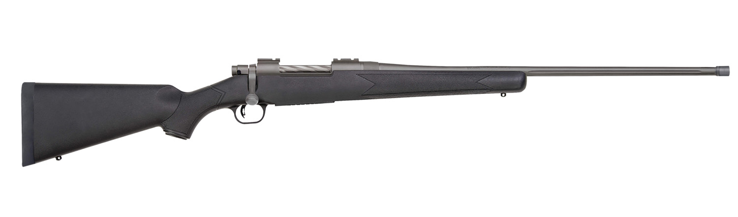 Mossberg 28262 Patriot  Full Size 400 Legend 4+1 20" Stainless Cerakote Threaded Barrel, Drilled  Stainless Cerakote Stainless Steel Receiver, Black Fixed Synthetic Stock