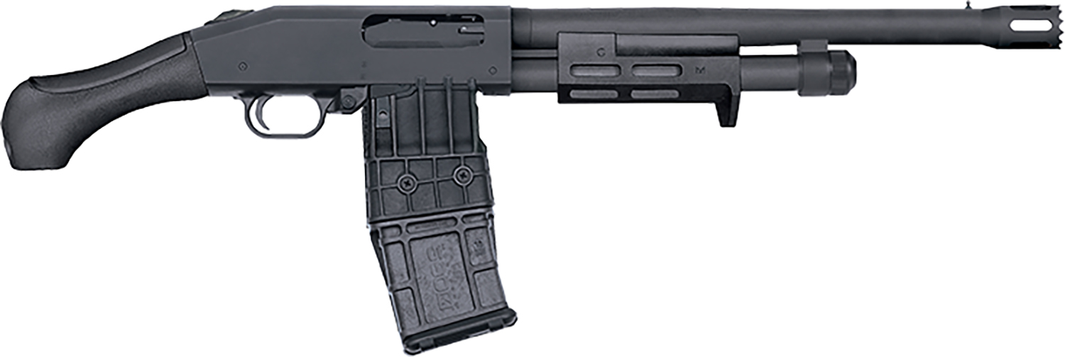 Mossberg 50217 590M Breacher 12 Gauge Pump 2.75 10+1 14.38 Matte Blued Heavy Walled Barrel, M-LOK Forend, Matte Blued Drilled & Tapped Receiver, Black Birdshead Grip