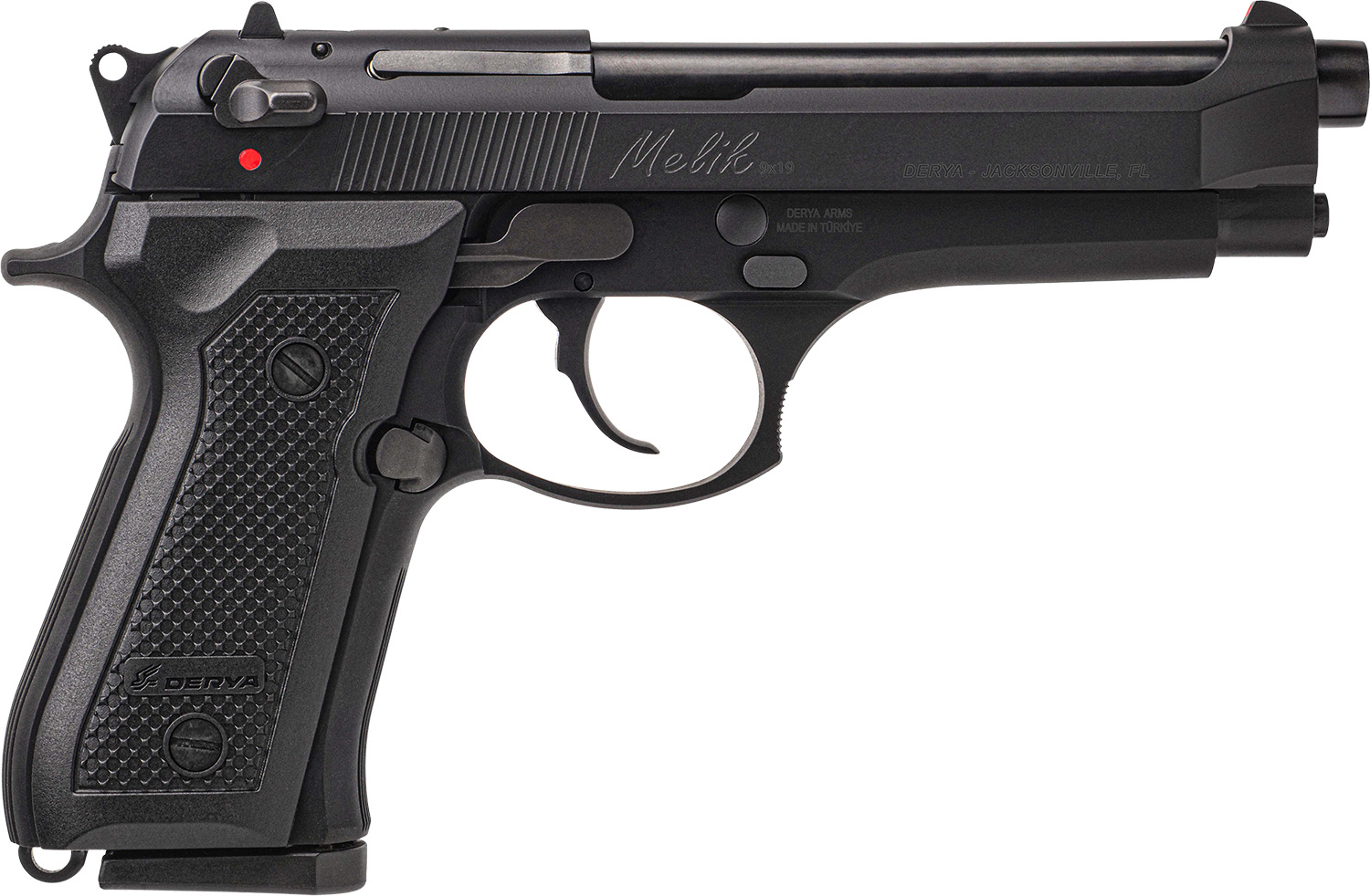 Derya Firearms 15LMELIK9TR Melik  9mm Luger 15+1 4.90" Black Melonite Steel Barrel, Black Melonite Serrated Steel Slide,  Black Aluminum Frame, Black Polymer Grip