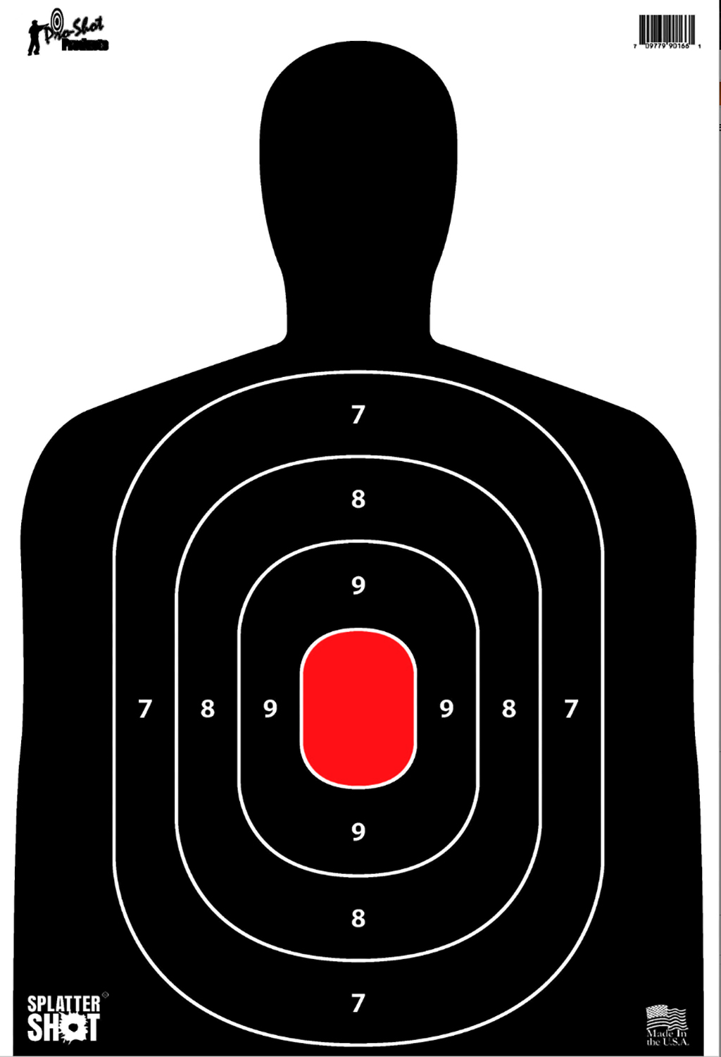 Pro-Shot SILH8Pk SplatterShot Hanging Heavy Paper 12" X 18" Black/Red 8 Pack