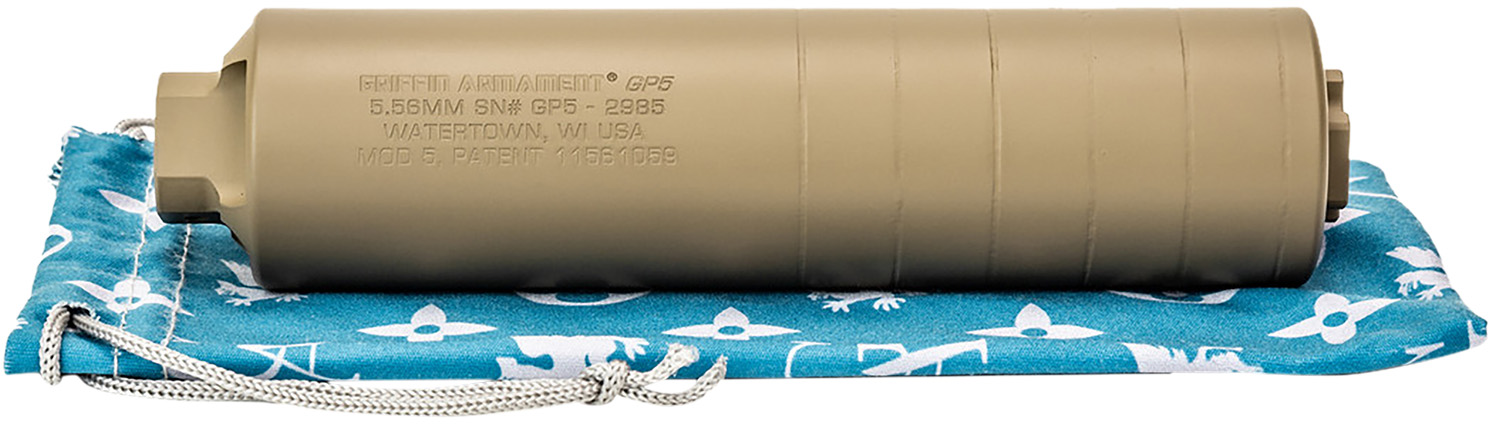 Griffin Armament GAGP5FDE-W GP5 5.56mm Direct Thread Suppressor FDE