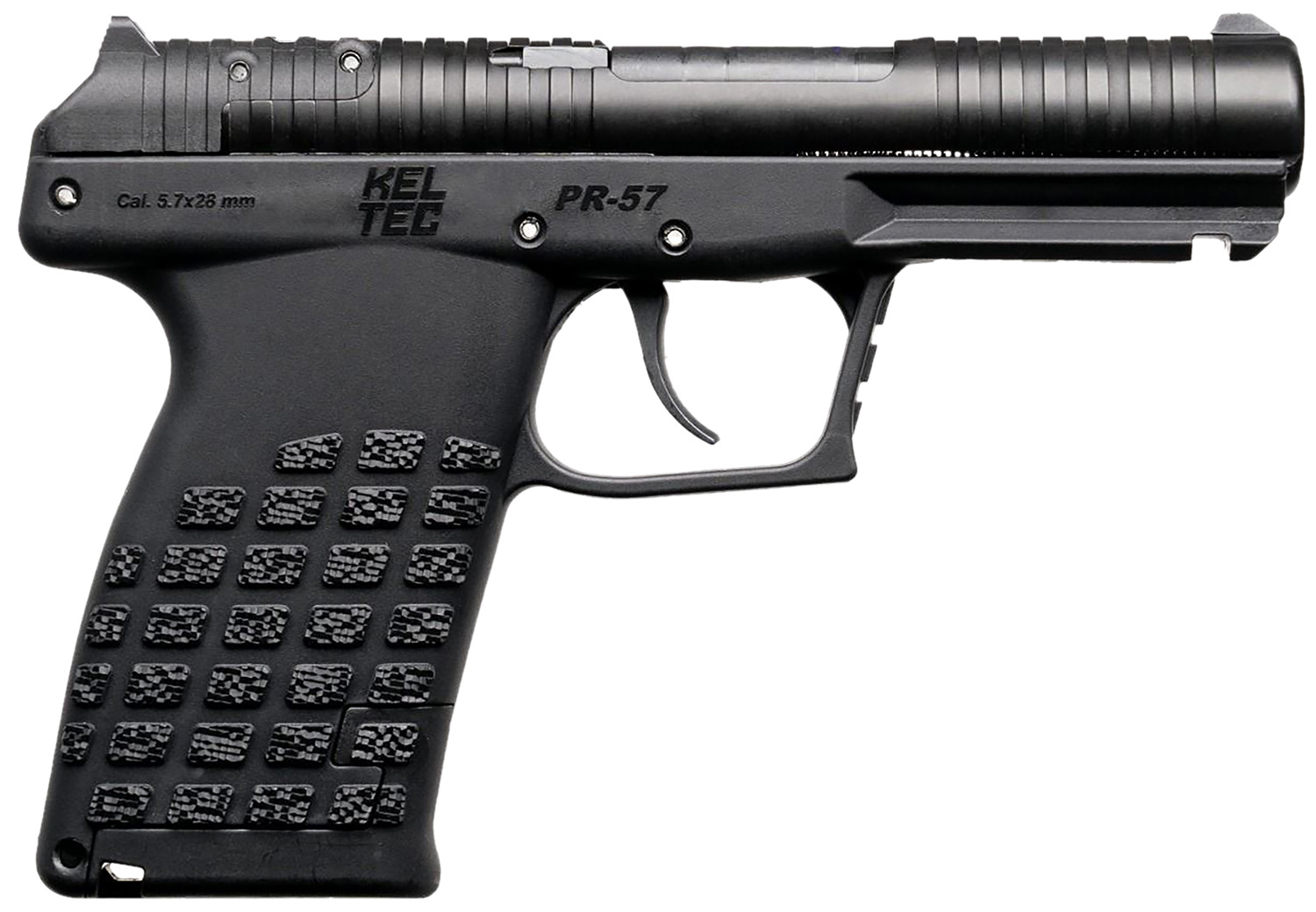 Kel-Tec PR57BLK PR57  Compact Frame 5.7x28mm 20+1 4 Black Steel Barrel, Black Optic Ready/Serrated Slide, Black Textured Grip