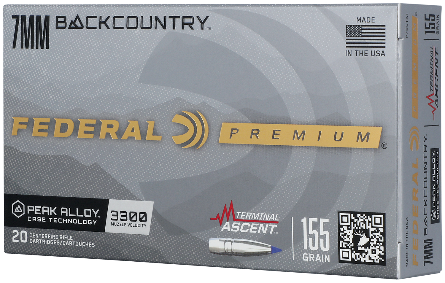 Federal P7BCTA1 BackCountry  7mm BC 155gr 20 Per Box/10 Case