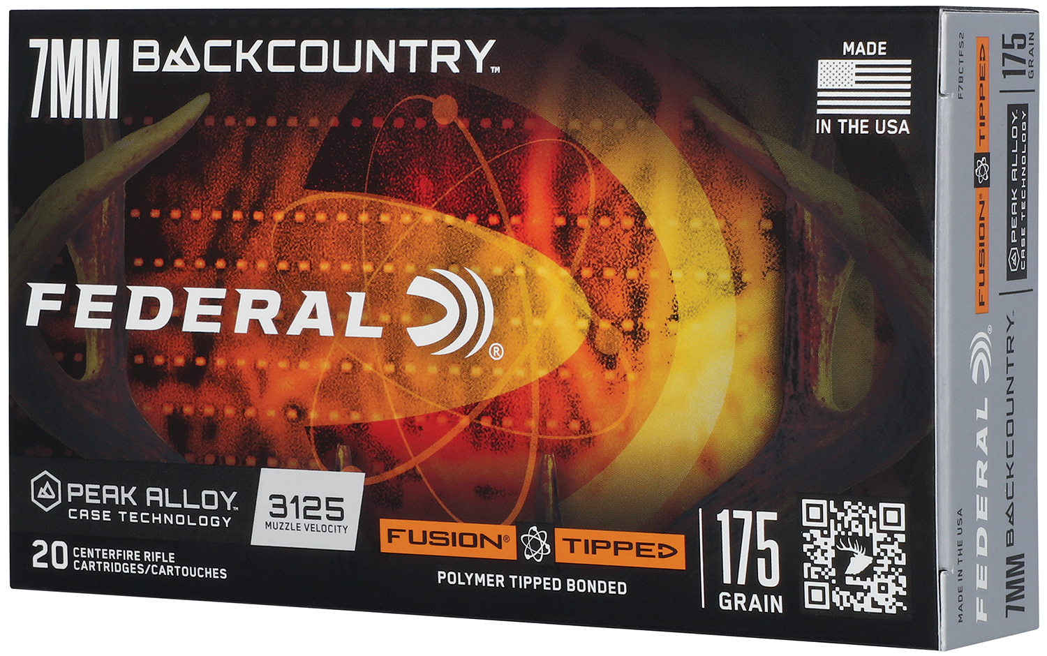 Federal F7BCTFS2 BackCountry  7mm BC 175gr Tipped Fusion 20 Per Box/10 Case