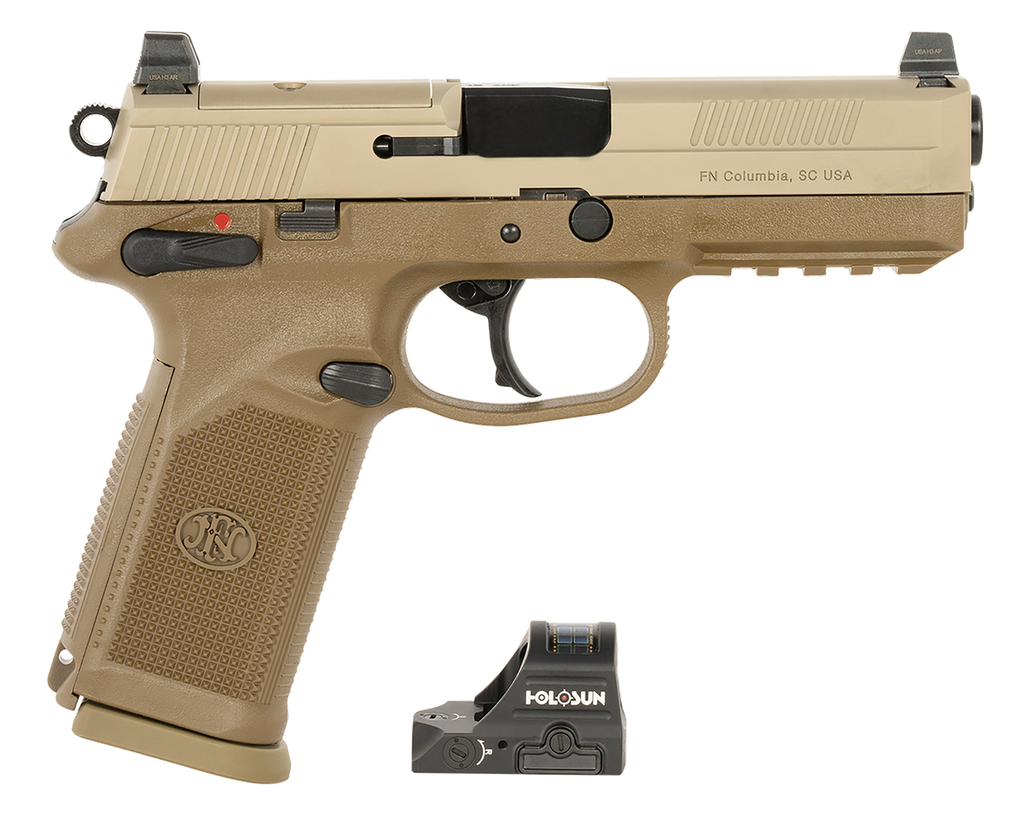 FN America FNX-45 66-102272 45AP 10+1 FDE Holosun 407C Polymer Frame