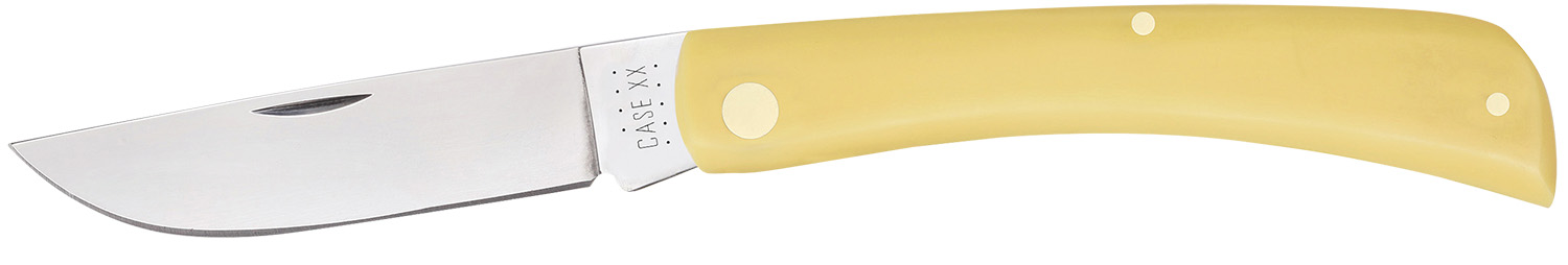 Case 00038 Yellow Synthetic Sod Buster Folding Knife 3.7" Carbon Steel Blade - Case Cutlery - SKINNER