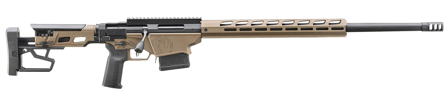 Ruger 18105 Precision  6.5 PRC 10+1 26" Black Threaded Barrel, Smoked Bronze Cerakote Picatinny Rail Stainless Steel Receiver, M-LOK Handguard, Adj Folding Black Stock, Black Magpul K2-XL Grip