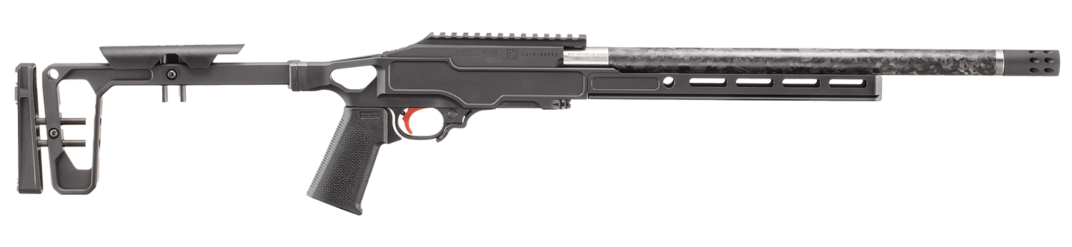 Ruger 31230 10/22 Competition 22 LR 10+1 16.10" Clear Satin Stainless Steel/w/Carbon Fiber Sleeve Threaded Barrel, Black Anodized Picatinny Rail Aluminum Receiver, Arca Swiss/M-LOK Compatible Forend,