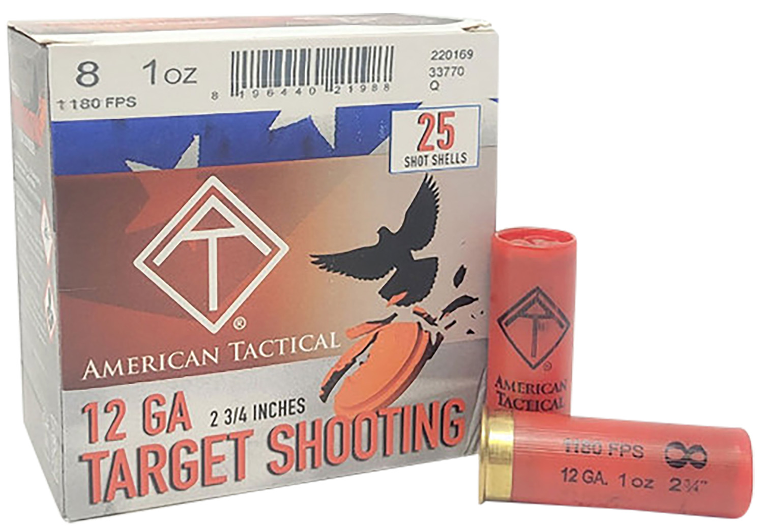 ATI  Target Load  12Gauge 2.75 1oz 8Shot 25 Per Box/10 Case