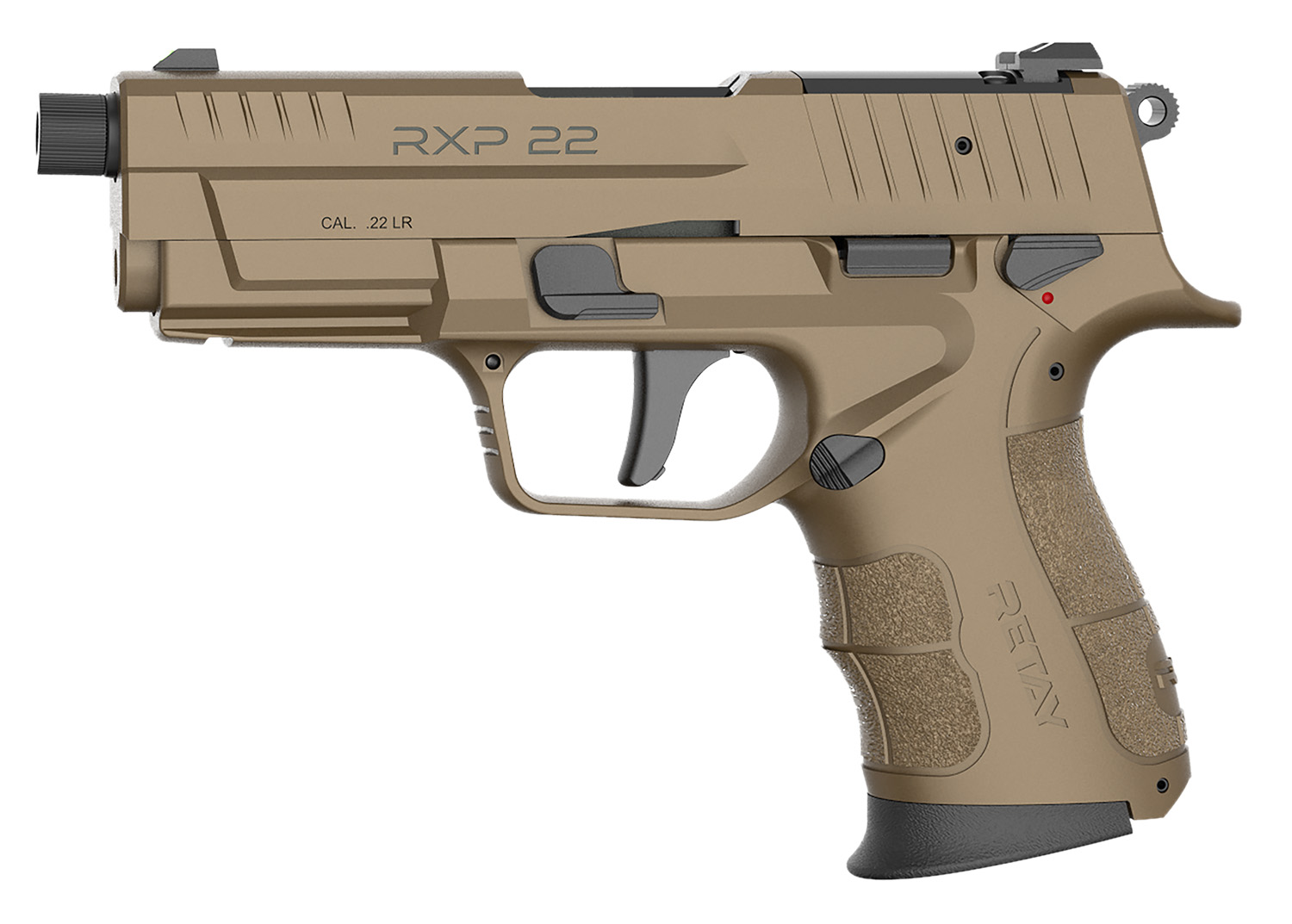 Retay USA RXP22FDE13TH RXP 22 LR 13+1 4" Black Threaded Barrel Flat Da...