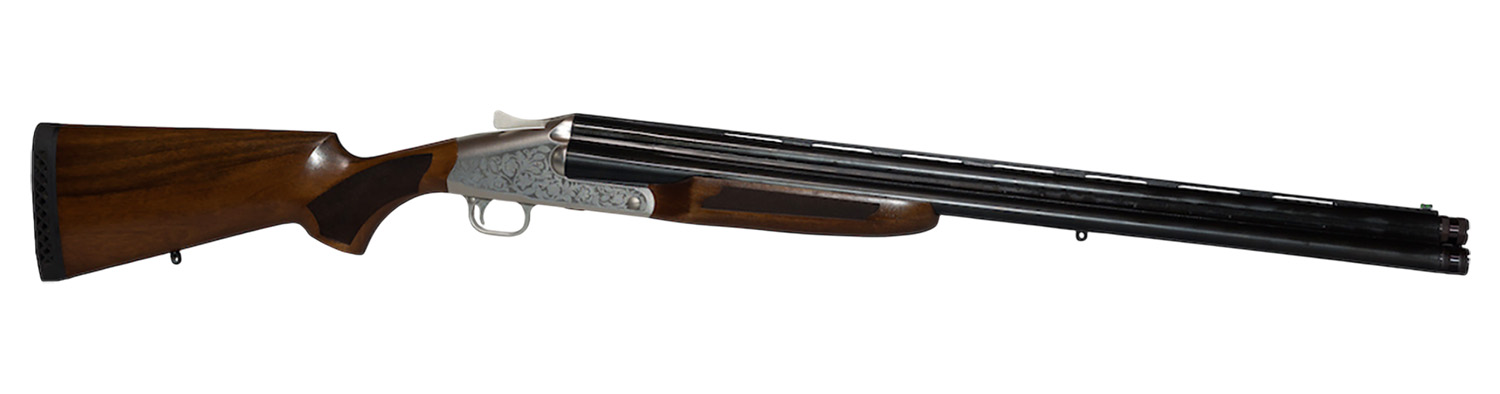 ATI ATIGKOF123B28 Triple Barrel 12 Gauge 28" Vent Rib Wood Stock Silver Receiver