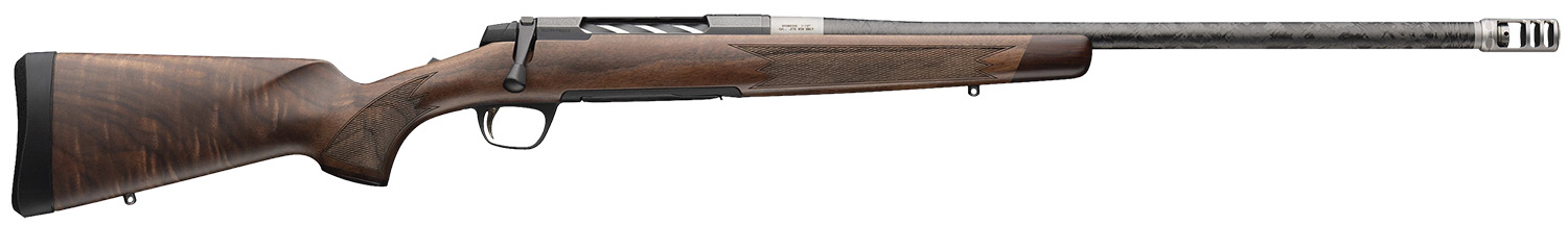 Browning 036090218 X-Bolt 2 Medallion 308 Win 4+1 22"  Carbon Fiber Wrapped Threaded Barrel, Matte Blued Drilled & Tapped Steel Receiver, Fixed Grade V/VI Walnut Stock, Recoil Hawg Muzzle Brake