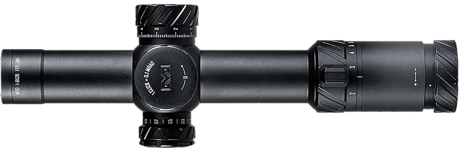 Meprolight USA 901245701 MVO  Matte Black Anodized 1-8x28mm 34mm Tube, Illuminated M1 MRAD Etched Green/Red Reticle