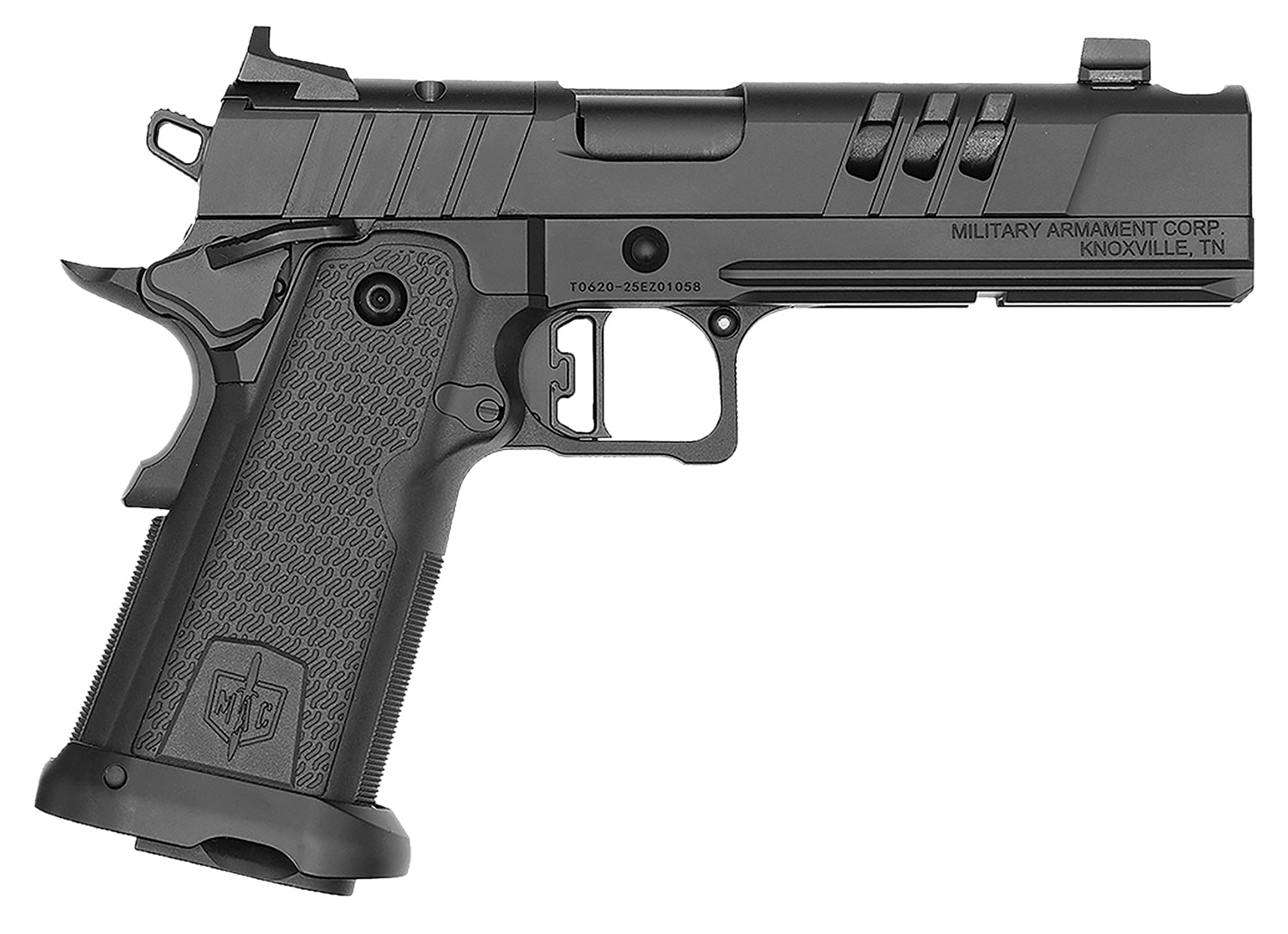 MAC 12500016 9 DS-D Comp 9mm Luger 17+1 5 Black QPQ Ported Bull Barrel, QPQ Tenifer Cerakote Ported/Optic Cut/Serrated Steel Slide, QPQ Tenifer Cerakote Steel Frame w/Accessory Rail & Beavertail