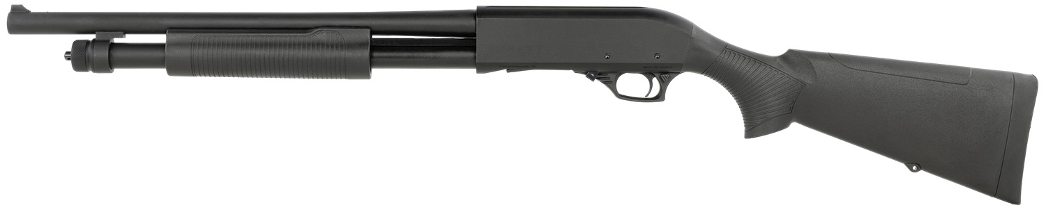 Tokarev TX1 Pump 12 Gauge 18.5 in. Ghost Ring - Superb Tough Shotgun 4 Tokarev TX1 Pump 12 Gauge shotgun with black synthetic stock, right side