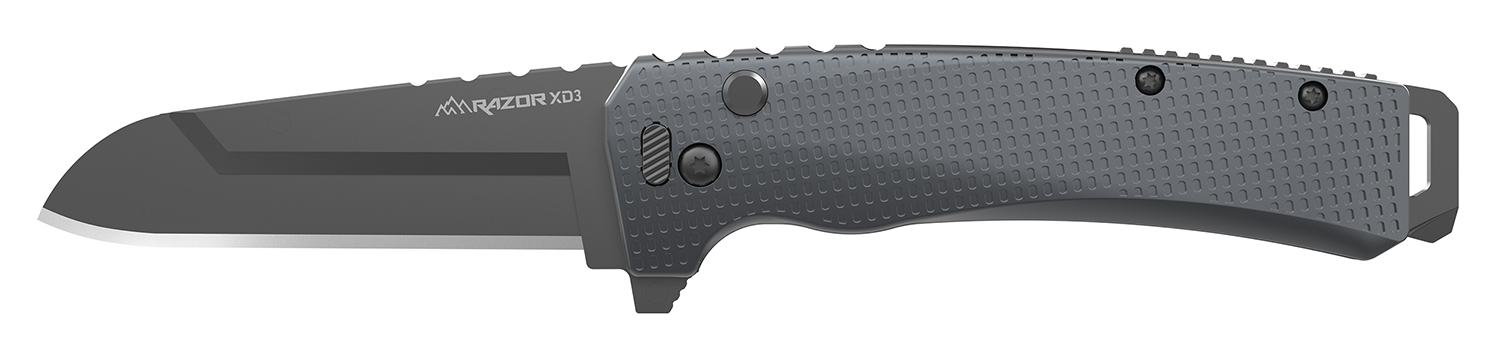 Outdoor Edge XDS330A-C Razor XD3 3.0" Heavy Charcoal Knife - Outdoor Edge
