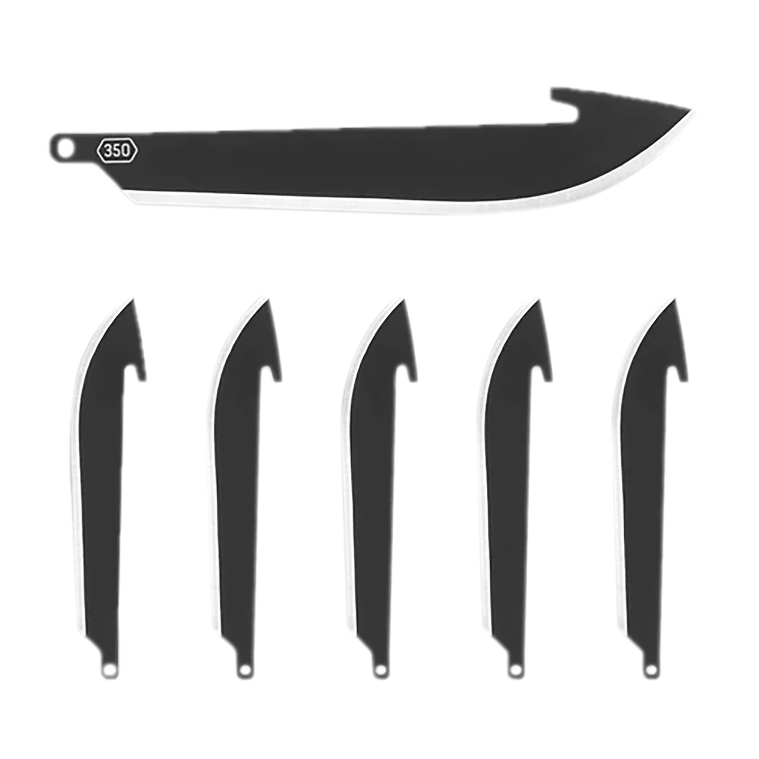 Outdoor Edge Edge Drop-Point Blades, Plain Edge, 3.5 Blades, 420J2 Steel, Black Oxide Finish, Black, 6 Pack RR35K-6C