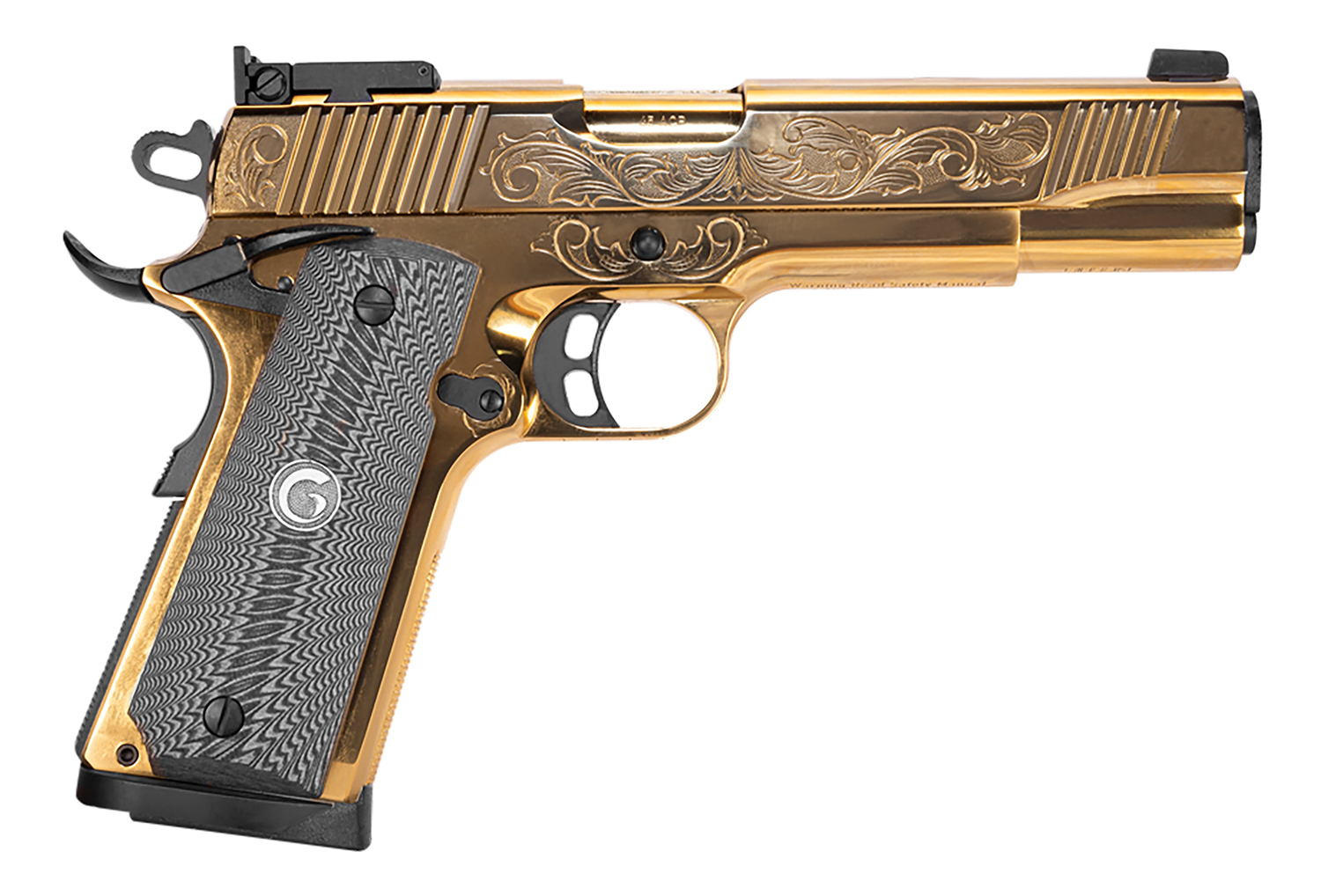 Girsan 390093 MC1911 S Lux 45 ACP 8+1 5" Gold Plated PVD Steel Barrel
