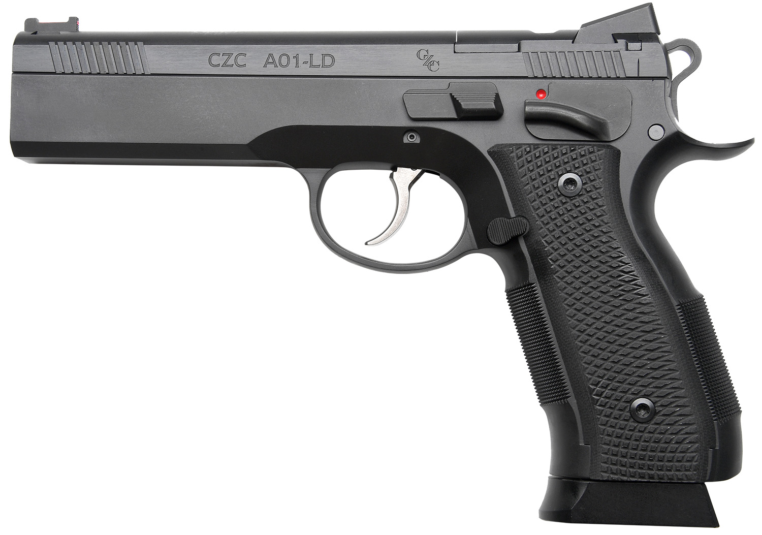 Cz Custom Shop 96336 A01-LD  9mm Luger 19+1 5" Match Grade Bull Barrel, Black Optic Cut/Serrated Steel Slide, Black Polycoat Steel Frame w/Beavertail, Black G10 Grip, Long Dustcover