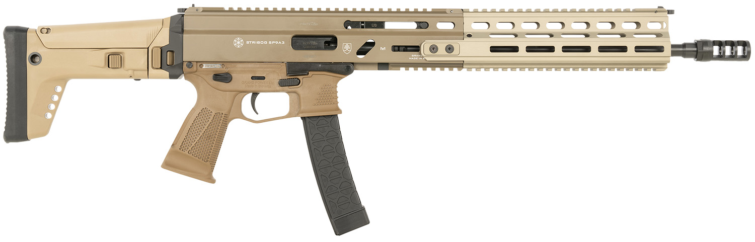 Grand Power 810091158012 Stribog SP9A3 9mm Luger 30+1 16" Flat Dark Earth - Grand Power - 9MM
