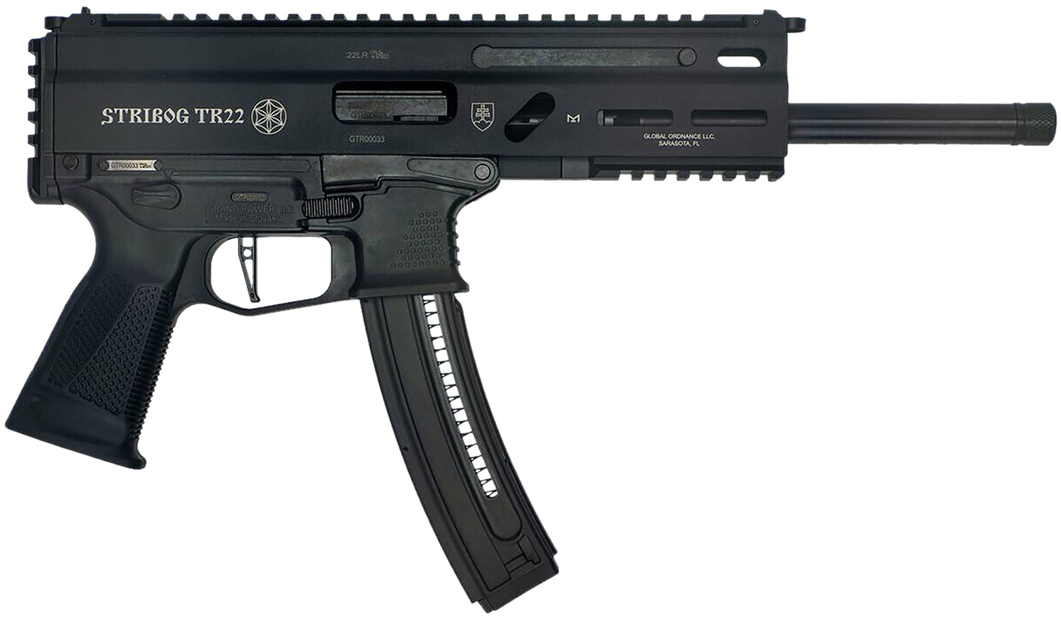 Grand Power Stribog TR22 22 LR 8" 25+1 Pistol 8588005808606