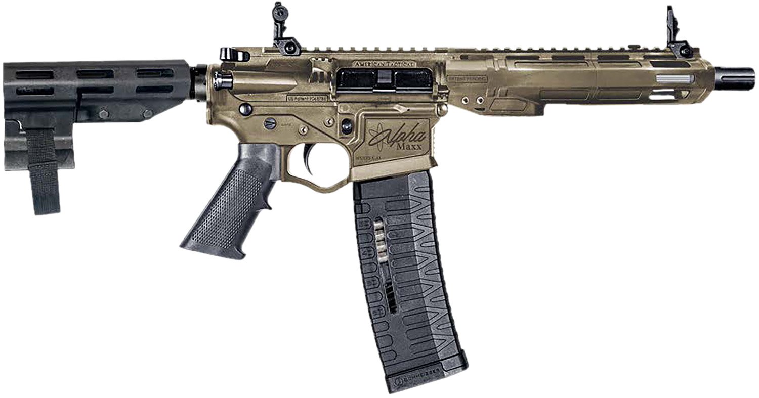 ATI ATIGAX5567MLCFDE Alpha Maxx 5.56x45mm 60+1 7.50" Black Threaded Barrel, Flat Dark Earth Receiver w/Picatinny Rail, M-LOK Handguard, Black Rear Brace & Polymer Grip