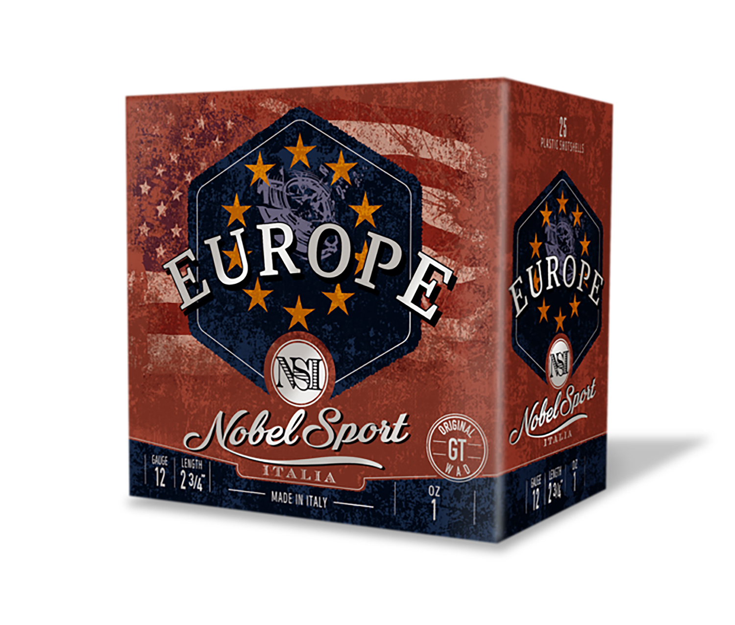 Nobel/Eurosports LLC ANSEU1218 Europe  12Gauge 2.75" 1oz 8Shot 25 Per Box/10 Case